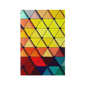 Обложка для паспорта матовая кожа с принтом Треугольник , натуральная матовая кожа | размер 19,3 х 13,7 см; прозрачные пластиковые крепления | Тематика изображения на принте: абстракции | мозаика | прикольные | текстуры | треугольник