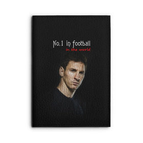 Обложка для автодокументов с принтом No.1 in football in the world , натуральная кожа |  размер 19,9*13 см; внутри 4 больших “конверта” для документов и один маленький отдел — туда идеально встанут права | barselona | messi | барселона | лучший | месси | футбол