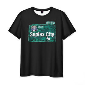 Мужская футболка 3D с принтом Suplex city , 100% полиэфир | прямой крой, круглый вырез горловины, длина до линии бедер | fear | fury | wwe | рестлер