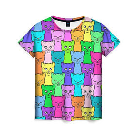 Женская футболка 3D с принтом Котятушки , 100% полиэфир ( синтетическое хлопкоподобное полотно) | прямой крой, круглый вырез горловины, длина до линии бедер | кот | котенок | котик | кошечка | кошка | мем | независимая | сильная
