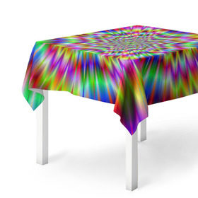 Скатерть 3D с принтом Спектральная иллюзия , 100% полиэстер (ткань не мнется и не растягивается) | Размер: 150*150 см | взрыв | гипноз | движение | краски | красочный фон | обман зрения | оптическая иллюзия | погружение | текстура | фокус | цветовой спектр