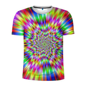 Мужская футболка 3D спортивная с принтом Спектральная иллюзия , 100% полиэстер с улучшенными характеристиками | приталенный силуэт, круглая горловина, широкие плечи, сужается к линии бедра | взрыв | гипноз | движение | краски | красочный фон | обман зрения | оптическая иллюзия | погружение | текстура | фокус | цветовой спектр