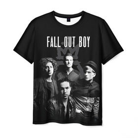 Мужская футболка 3D с принтом Группа Fall out boy , 100% полиэфир | прямой крой, круглый вырез горловины, длина до линии бедер | fall out boy