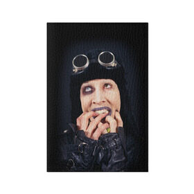 Обложка для паспорта матовая кожа с принтом Мэрилин Мэнсон , натуральная матовая кожа | размер 19,3 х 13,7 см; прозрачные пластиковые крепления | Тематика изображения на принте: мэрилин мэнсон
