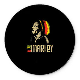 Коврик круглый с принтом Bob Marley , резина и полиэстер | круглая форма, изображение наносится на всю лицевую часть | bob marley | боб марли | музыка | регги | ямайка