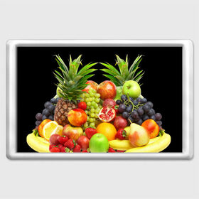 Магнит 45*70 с принтом Фрукты , Пластик | Размер: 78*52 мм; Размер печати: 70*45 | Тематика изображения на принте: ананас | апельсин | арбуз | банан | виноград | гранат | груша | клубника | фрукты | яблоко | ягоды