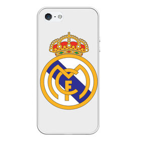 Чехол для iPhone 5/5S матовый с принтом Real Madrid , Силикон | Область печати: задняя сторона чехла, без боковых панелей | реал мадрид
