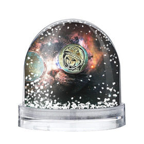 Снежный шар с принтом Гагарин 3 , Пластик | Изображение внутри шара печатается на глянцевой фотобумаге с двух сторон | 12 апреля | гагарин | день космонавтики | космонавт | космонавтика | космос | юра | юрий
