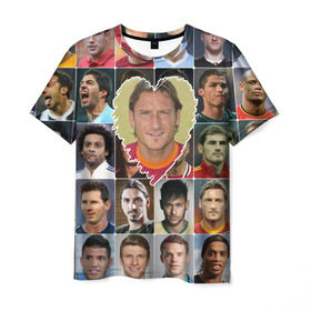 Мужская футболка 3D с принтом Франческо Тотти - лучший , 100% полиэфир | прямой крой, круглый вырез горловины, длина до линии бедер | francesco totti | лучший футболист | любимый игрок | сердце | франческо тотти | футбол | я люблю