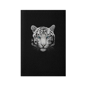 Обложка для паспорта матовая кожа с принтом Тигр , натуральная матовая кожа | размер 19,3 х 13,7 см; прозрачные пластиковые крепления | Тематика изображения на принте: голова животного | кошка | тигр