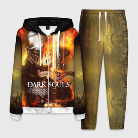Мужской костюм 3D с принтом Dark Souls 1 , 100% полиэстер | Манжеты и пояс оформлены тканевой резинкой, двухслойный капюшон со шнурком для регулировки, карманы спереди | dark souls