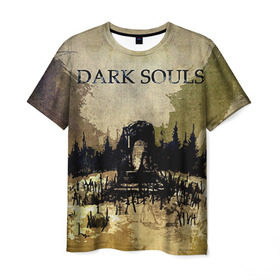 Мужская футболка 3D с принтом Dark Souls 19 , 100% полиэфир | прямой крой, круглый вырез горловины, длина до линии бедер | dark souls
