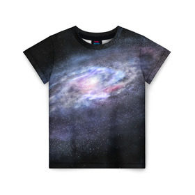 Детская футболка 3D с принтом Млечный путь , 100% гипоаллергенный полиэфир | прямой крой, круглый вырез горловины, длина до линии бедер, чуть спущенное плечо, ткань немного тянется | вселенная | галактика | звёзды | камета | космос | метеориты | метеоры | млечный путь | орбита | планеты | солнечная система