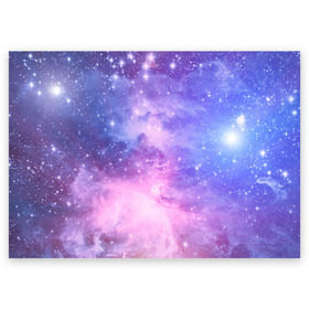 Поздравительная открытка с принтом Галактика , 100% бумага | плотность бумаги 280 г/м2, матовая, на обратной стороне линовка и место для марки
 | Тематика изображения на принте: вселенная | галактика | звёзды | камета | космос | метеориты | метеоры | млечный путь | орбита | планеты | солнечная система