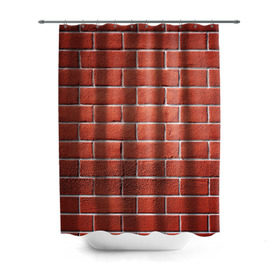 Штора 3D для ванной с принтом Красный кирпич , 100% полиэстер | плотность материала — 100 г/м2. Стандартный размер — 146 см х 180 см. По верхнему краю — пластиковые люверсы для креплений. В комплекте 10 пластиковых колец | Тематика изображения на принте: бетон | камень | кирпич | мощь | стена | строительство | стройка | цемент