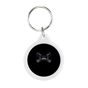 Брелок круглый с принтом Добрый пёс , пластик и полированная сталь | круглая форма, металлическое крепление в виде кольца | Тематика изображения на принте: 