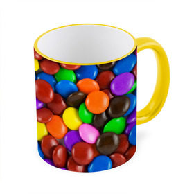 Кружка 3D с принтом Цветные конфетки , керамика | ёмкость 330 мл | Тематика изображения на принте: вкусняшки | драже | конфеты | лакомство | сладости | шоколад