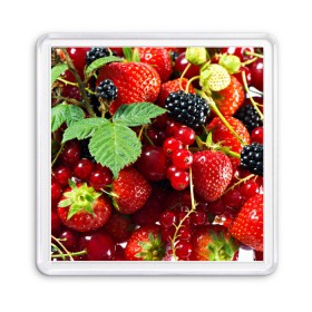 Магнит 55*55 с принтом Любимые ягоды , Пластик | Размер: 65*65 мм; Размер печати: 55*55 мм | вкусно | голубика | дача | деревня | ежевика | зелень | клубника | малина | огород | полезно | сад | смородина | сок | фрукты | черника | шиповник | ягоды