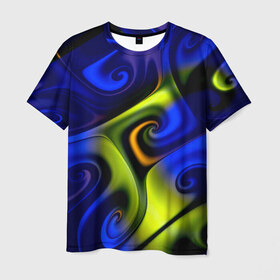 Мужская футболка 3D с принтом Узорный орнамент , 100% полиэфир | прямой крой, круглый вырез горловины, длина до линии бедер | завитки