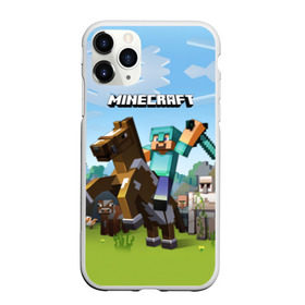Чехол для iPhone 11 Pro матовый с принтом Minecraft на коне , Силикон |  | Тематика изображения на принте: 