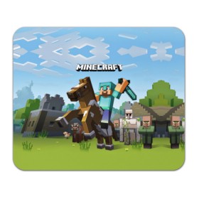 Коврик прямоугольный с принтом Minecraft на коне , натуральный каучук | размер 230 х 185 мм; запечатка лицевой стороны | game | minecraft | игры | маинкрафт | майн | майнкравт | майнкрафт