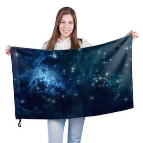 Флаг 3D с принтом Слияние галактик , 100% полиэстер | плотность ткани — 95 г/м2, размер — 67 х 109 см. Принт наносится с одной стороны | вселенная | галактика | звёзды | комета | космос | метеориты | метеоры | созвездия