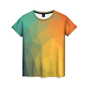 Женская футболка 3D с принтом LowPoly Gradient , 100% полиэфир ( синтетическое хлопкоподобное полотно) | прямой крой, круглый вырез горловины, длина до линии бедер | Тематика изображения на принте: colors | gradient | lowpoly | poly | градиент | цвета