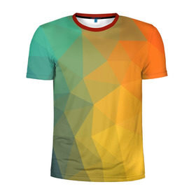 Мужская футболка 3D спортивная с принтом LowPoly Gradient , 100% полиэстер с улучшенными характеристиками | приталенный силуэт, круглая горловина, широкие плечи, сужается к линии бедра | colors | gradient | lowpoly | poly | градиент | цвета