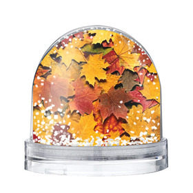 Снежный шар с принтом Осень на дворе , Пластик | Изображение внутри шара печатается на глянцевой фотобумаге с двух сторон | бордовый | жёлтый | красный | листва | листья