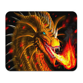 Коврик прямоугольный с принтом Дракон , натуральный каучук | размер 230 х 185 мм; запечатка лицевой стороны | арт | дракон | огонь