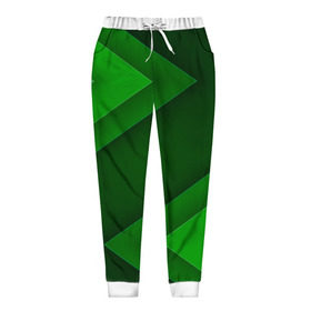 Женские брюки 3D с принтом Зелёные стрелы , полиэстер 100% | прямой крой, два кармана без застежек по бокам, с мягкой трикотажной резинкой на поясе и по низу штанин. В поясе для дополнительного комфорта — широкие завязки | Тематика изображения на принте: геометрия | зеленый | полосы