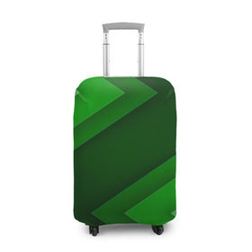 Чехол для чемодана 3D с принтом Зелёные стрелы , 86% полиэфир, 14% спандекс | двустороннее нанесение принта, прорези для ручек и колес | Тематика изображения на принте: геометрия | зеленый | полосы