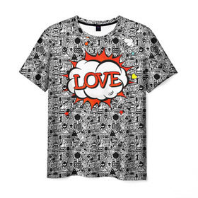 Мужская футболка 3D с принтом Поп-арт 3 , 100% полиэфир | прямой крой, круглый вырез горловины, длина до линии бедер | love | pop art | искусство | комикс | любовь | поп арт