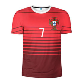 Мужская футболка 3D спортивная с принтом Роналду сборная Португалии , 100% полиэстер с улучшенными характеристиками | приталенный силуэт, круглая горловина, широкие плечи, сужается к линии бедра | cr7 | euro | real | ronaldo | евро | португалия | реал | роналдо