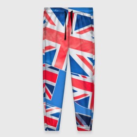 Женские брюки 3D с принтом Британские флаги , полиэстер 100% | прямой крой, два кармана без застежек по бокам, с мягкой трикотажной резинкой на поясе и по низу штанин. В поясе для дополнительного комфорта — широкие завязки | Тематика изображения на принте: англия | британия | великобритания