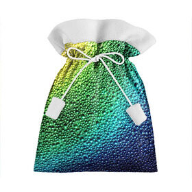 Подарочный 3D мешок с принтом Пузырьки , 100% полиэстер | Размер: 29*39 см | капли | радуга | роса | текстура
