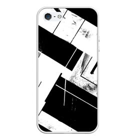 Чехол силиконовый для Телефон Apple iPhone 5/5S с принтом Линии , Силикон | Область печати: задняя сторона чехла, без боковых панелей | белый | геометрия | черный