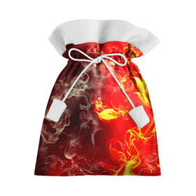 Подарочный 3D мешок с принтом Цветок в огне , 100% полиэстер | Размер: 29*39 см | Тематика изображения на принте: дым | пламя