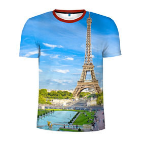 Мужская футболка 3D спортивная с принтом Париж , 100% полиэстер с улучшенными характеристиками | приталенный силуэт, круглая горловина, широкие плечи, сужается к линии бедра | Тематика изображения на принте: france | paris | париж | франция | эйфелева башня
