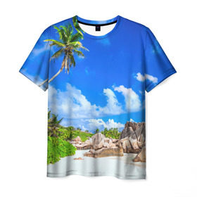 Мужская футболка 3D с принтом Сейшельские острова , 100% полиэфир | прямой крой, круглый вырез горловины, длина до линии бедер | Тематика изображения на принте: seychelles | восточная африка | индийский океан | каникулы | море | островное государство | отдых | отпуск | пальмы | песок | пляж | приключение | путешествие | рай | сейшелы | сейшельские острова | туризм