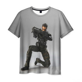 Мужская футболка 3D с принтом Адам Дженсен , 100% полиэфир | прямой крой, круглый вырез горловины, длина до линии бедер | deus ex | human revolution | mankind divided | адам дженсен | деус экс