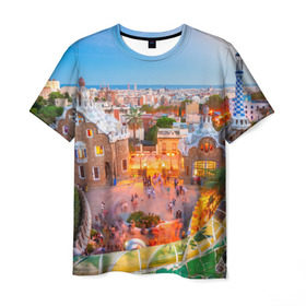 Мужская футболка 3D с принтом Barcelona , 100% полиэфир | прямой крой, круглый вырез горловины, длина до линии бедер | Тематика изображения на принте: europe | spain | барселона | европа | ес | испания | туризм