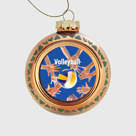 Стеклянный ёлочный шар с принтом Волейбол 24 , Стекло | Диаметр: 80 мм | Тематика изображения на принте: volleyball | волейбол