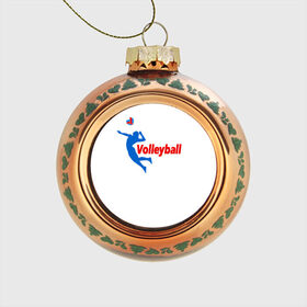 Стеклянный ёлочный шар с принтом Волейбол 31 , Стекло | Диаметр: 80 мм | volleyball | волейбол