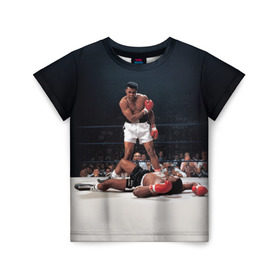 Детская футболка 3D с принтом Muhammad Ali , 100% гипоаллергенный полиэфир | прямой крой, круглый вырез горловины, длина до линии бедер, чуть спущенное плечо, ткань немного тянется | Тематика изображения на принте: impossible is nothing | muhammad ali | бокс | боксёр | мохаммед али | спорт