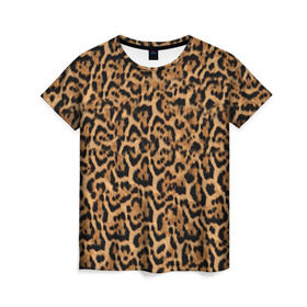 Женская футболка 3D с принтом Jaguar , 100% полиэфир ( синтетическое хлопкоподобное полотно) | прямой крой, круглый вырез горловины, длина до линии бедер | оцелот | пума | текстура | ягуар