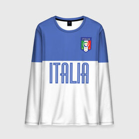 Мужской лонгслив 3D с принтом Сборная Италии по футболу , 100% полиэстер | длинные рукава, круглый вырез горловины, полуприлегающий силуэт | европы | италия