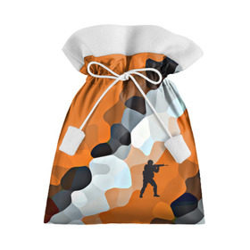 Подарочный 3D мешок с принтом CS GO Asiimov camouflage , 100% полиэстер | Размер: 29*39 см | counter strike | камуфляж