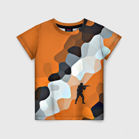 Детская футболка 3D с принтом CS GO Asiimov camouflage , 100% гипоаллергенный полиэфир | прямой крой, круглый вырез горловины, длина до линии бедер, чуть спущенное плечо, ткань немного тянется | counter strike | камуфляж
