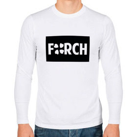 Мужской лонгслив хлопок с принтом с чёрным лого Forch - №1 , 100% хлопок |  | 4ch | brand | forch | logo | форч | форчан